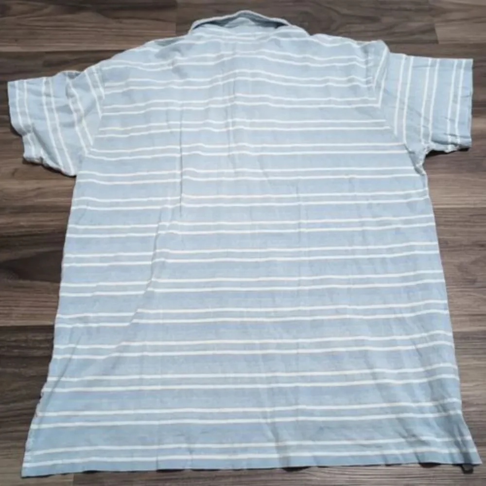Vintage Polo Jeans Co. Ralph Lauren Polo Shirt‎ Blue Stripe Size XL 90’s Y2K 25D